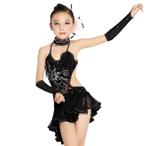 tango dress for kids latin competition dance wear sale black sexy ...