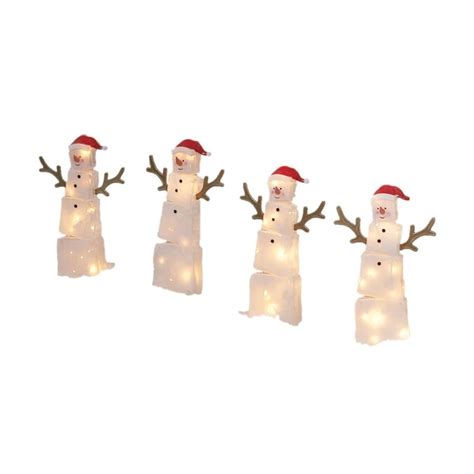 Holiday Living 4-Pack 1-ft Plastic 72-Light Frosty Snowman Twinkling ...