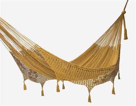 Mustard | Hand-Woven | Deluxe Outdoor Cotton Mexican Hammock — Mexican Hammocks Australia