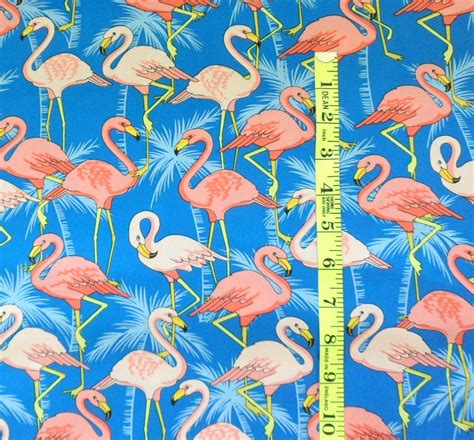 Pink Flamingo Fabric Cotton Material Flamingo Fabric Cotton