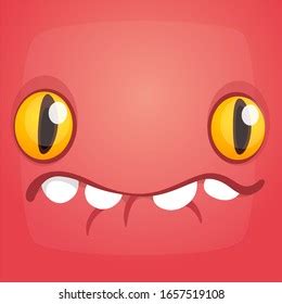 Creepy Cartoon Monster Halloween Monster Square Stock Illustration ...