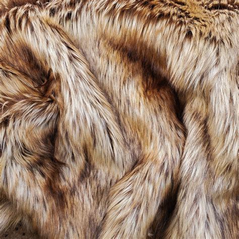 Golden Wolf Fake Fur Faux Fur Fabric by the Metre / Yard | Warehouse2020