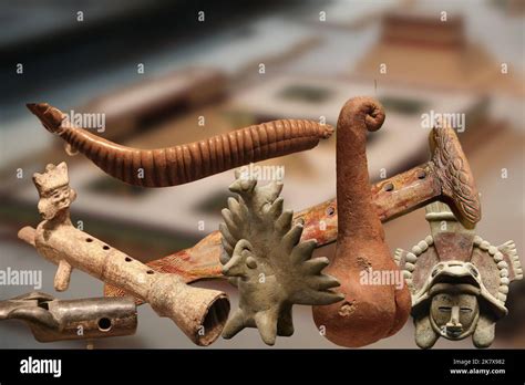 Aztec Musical Instruments - Some typical Aztec musical instruments Stock Photo - Alamy