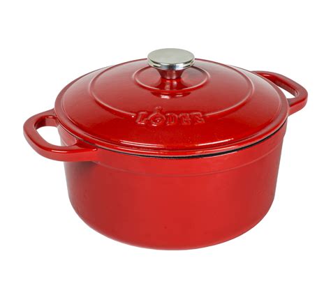 Buy Lodge 5.5 Quart Enameled Cast Iron Dutch Oven, Red Online at Lowest ...