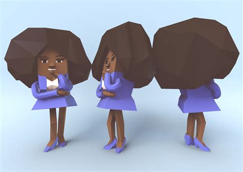 3D Low Poly Characters :: Behance