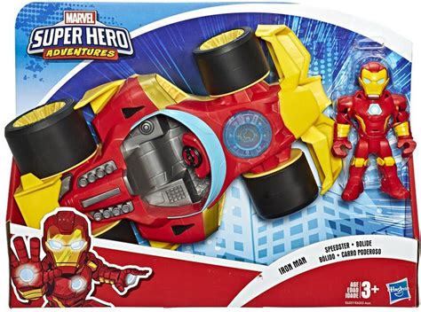 Marvel Playskool Heroes Super Hero Adventures Iron Man Speedster 5 Action Figure Vehicle Hasbro ...