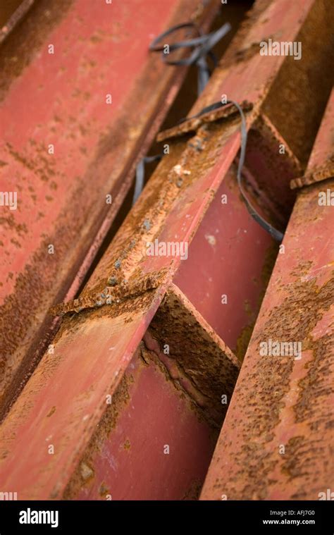 Iron beams at a construction site Stock Photo - Alamy