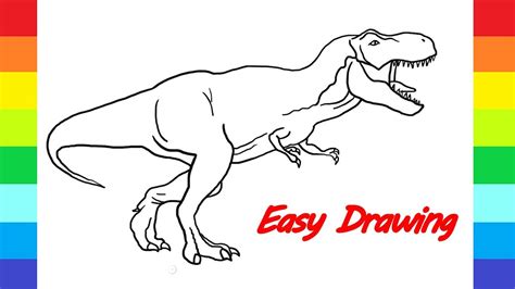 how to draw Dinosaur from Jurassic World T-Rex / Easy Drawing Dinosaur - YouTube