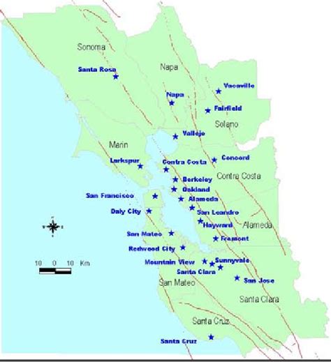 Bay Area Cities Map – Verjaardag Vrouw 2020