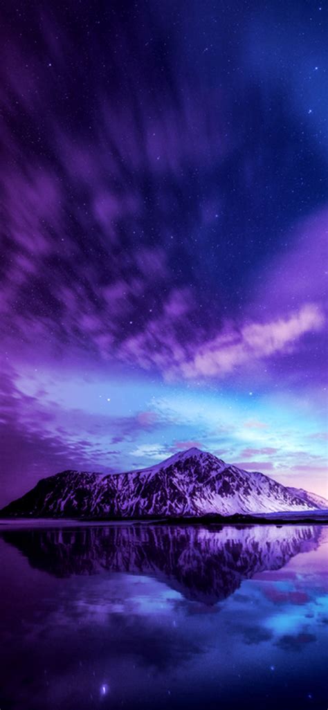 A mountain in a purple sky. | Nature photos, Fantasy landscape, Scenery wallpaper