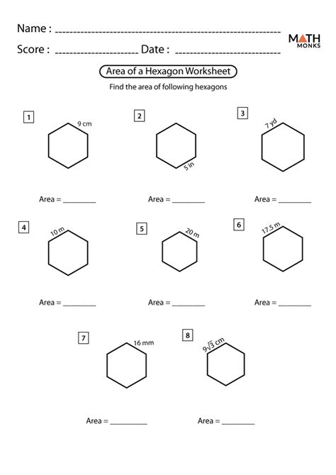 Hexagon Worksheets - Math Monks