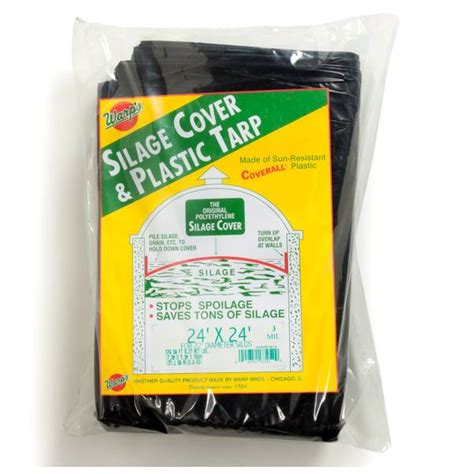 Warp's Black Heavy Duty Plastic Tarps and Silo Caps - SSC-24 | Blain's Farm & Fleet