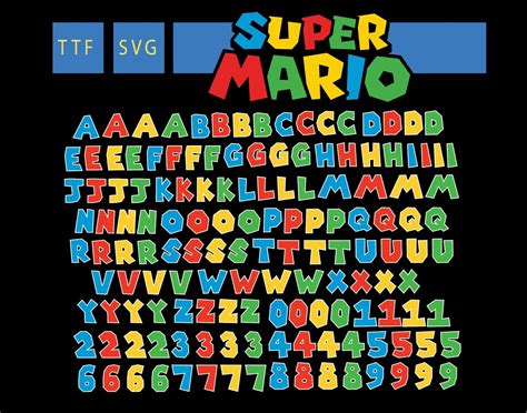 Super Mario font svg CRICUT-CLIPART FILE digital alphabet | Etsy