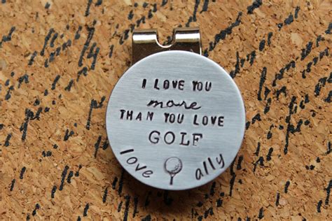 Personalized Golf Ball Marker - Magnetic Golf Ball Marker - Hand Stamped Golf Ball Marker with ...