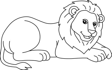 Lion Coloring Page Vector Art, Icons, and Graphics for Free Download