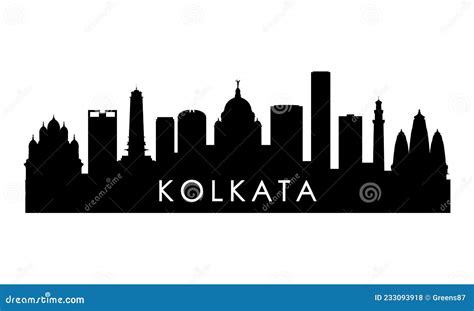 Kolkata Silhouette Skyline. India - Kolkata Vector City, Indian Linear ...