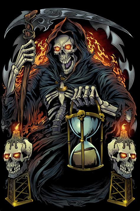 Grim Reaper With Hourglass Digital Art by Flyland Designs - Fine Art America