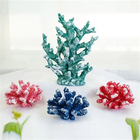 Coral Aquarium Decoration Turtle Fish Tank Decor Artificial Coral Ornaments Home Decoration ...