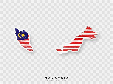 Premium Vector | Malaysia detailed map with flag of country. Painted in watercolor paint colors ...