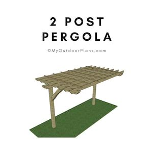 2 Post Pergola Plans - Etsy