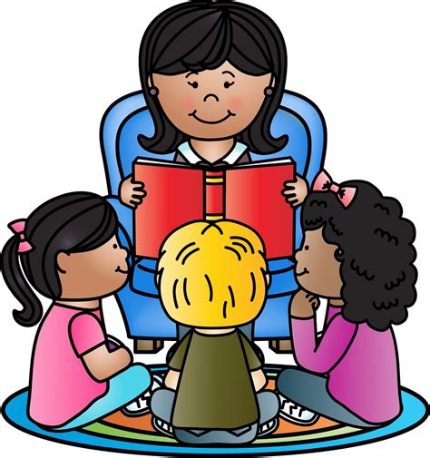 Students reading teacher reading with students clip art clipart - WikiClipArt