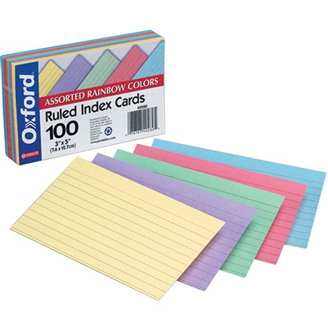 Assorted Ruled Commercial 100 Ct Index Cards 3 X 5 - ESS40280 | Tops Products