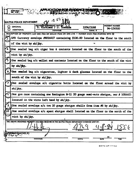 Crime Scene Evidence Log | The Smoking Gun