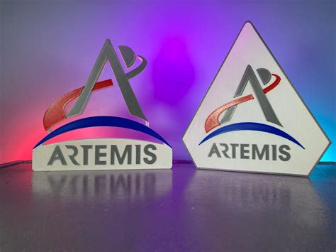 3D Printed Set of Artemis Mission Logo Display for Desk or Wall - Etsy