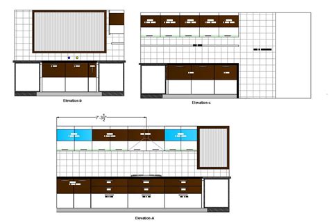 Modular Kitchen Elevation and Furniture Design 2d AutoCAD Drawing Free Download - Cadbull