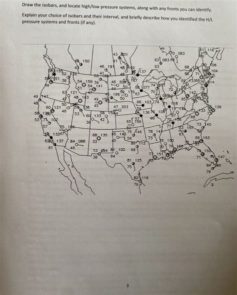 Draw the isobars, and locate high/low pressure | Chegg.com