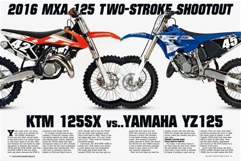 Motocross Action Magazine TWO-STROKE SHOOTOUT: KTM 125SX vs. YAMAHA YZ125