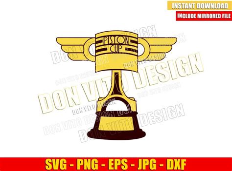 Disney Cars Piston Cup SVG png Lightning Mcqueen Racing Trophy Cricut