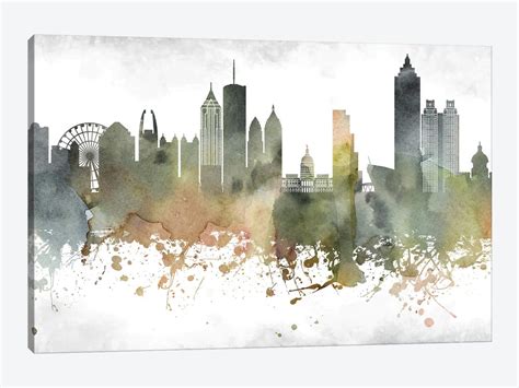 Atlanta Skyline Canvas Wall Art by WallDecorAddict | iCanvas