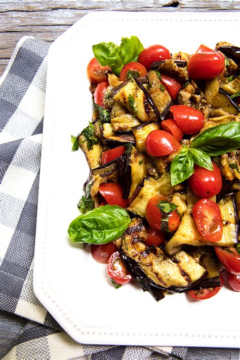 Grilled Eggplant & Tomato Salad Recipe | Italian Food Forever