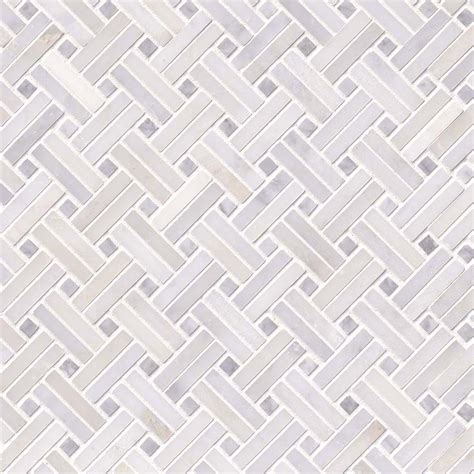 Greecian White Basketweave Pattern-2 Polished Marble Mosaic Tile