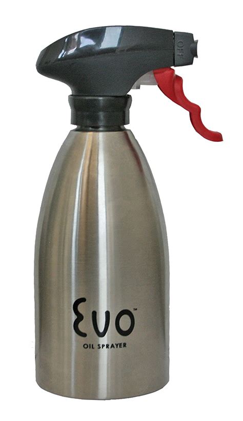 Evo Oil Sprayer/Mister Bottle, Non-Aerosol for Olive Oil and Cooking Oils, Stainless Steel, 16 ...