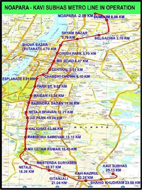 Kolkata Metro Route Map Timings, Lines, Facts & Stations