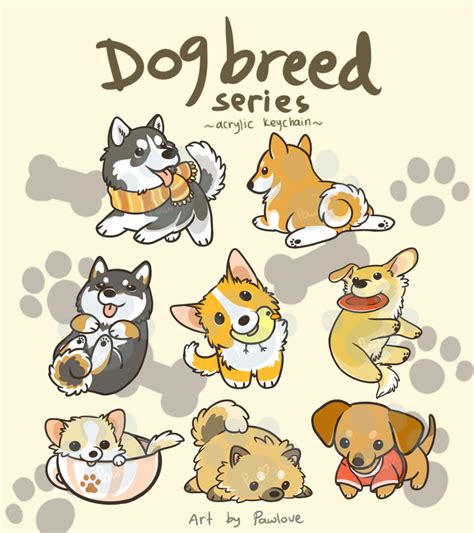 Dog Breed Series Keychains | Raça de cachorro, Desenhos de cães, Bichinhos bonitinhos