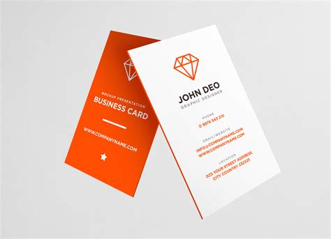 Free Vertical Business Card Mockup PSD - Good Mockups