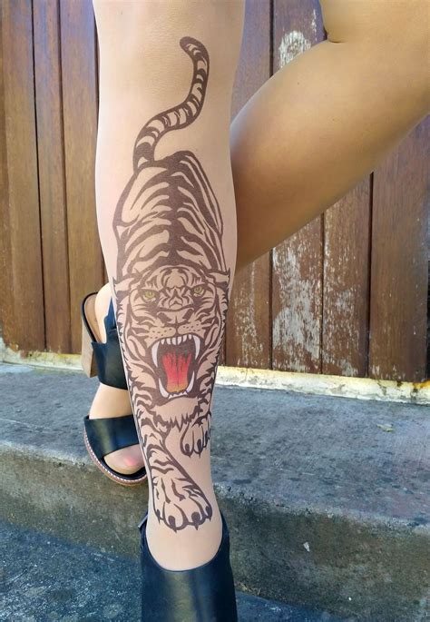 Hear Me Roar Tattoo Printed Tights & Pantyhose | Online Store – Stop ...