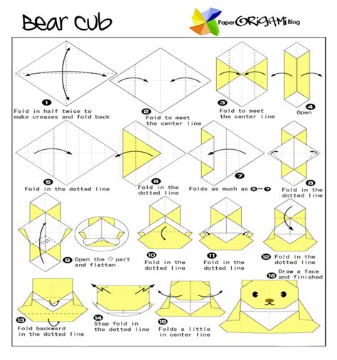 Animals Origami: Bear Cub | Paper Origami Guide