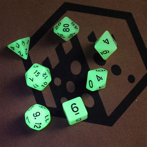 Glow in the Dark Green Dice Set | Plastic Dice for DND and D20 RPG Gaming – Dice Dungeons