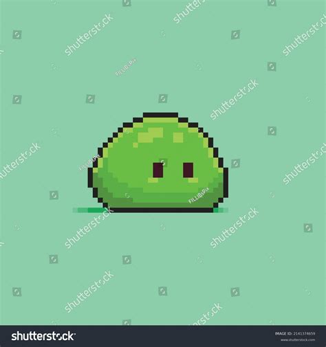 Pixel Art Green Slime Character On Stock Vector (Royalty Free) 2141374659 | Shutterstock