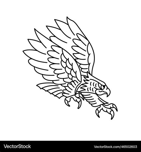 Eagle tattoo old school simple design Royalty Free Vector