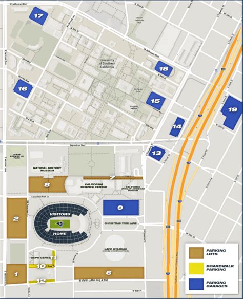 rams-parking-map-la-coliseum - Stadium Parking Guides