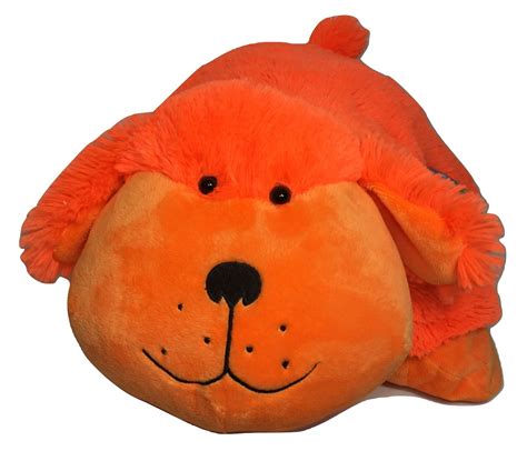 Pillow Pets Neonz Plush RARE Orange Puppy Dog LARGE Stuffed Animal Toy ...