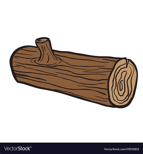 Log vector image on VectorStock | Wood illustration, Log drawing, Mother earth art