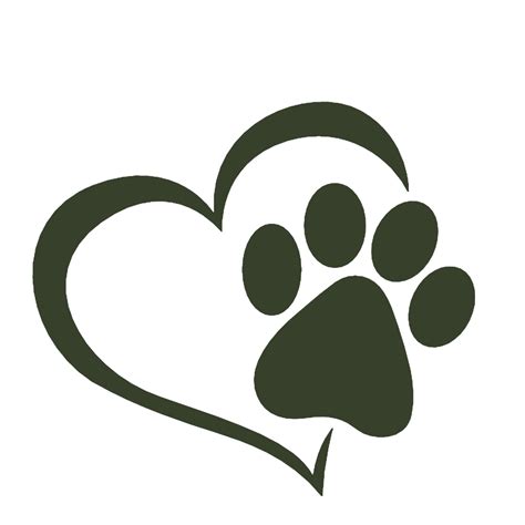 Dog Paw & Heart - 4.25" - Car Truck Window Bumper Graphics Vinyl Sticker Decal - Canine Dog ...