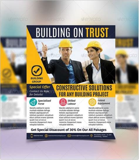 20+ Eye-Catching Contractor Flyer Templates & Designs 2018 - Templatefor