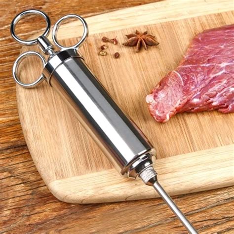 Marinade syringe 60ml Marinade Injector 304 food grade stainless steel Turkey Steak Meat ...